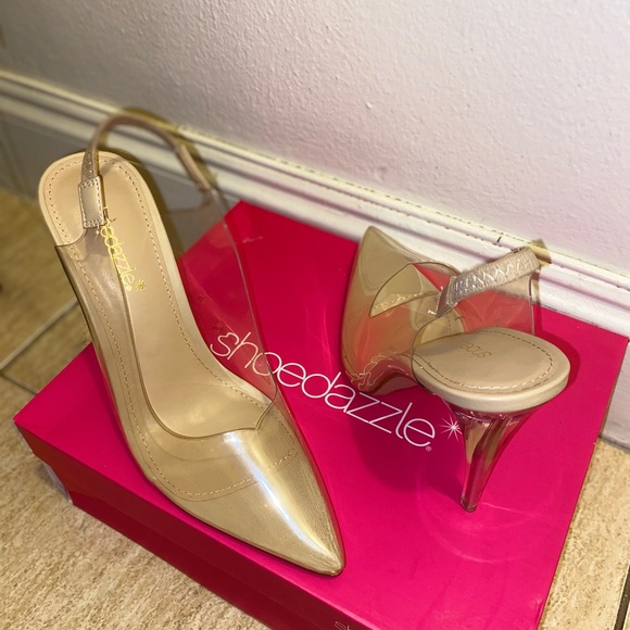 BRAND NEW CLEAR SLINGBACK PUMP HEELS - Picture 3 of 3